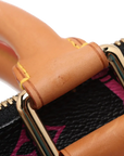Pre-Loved Alma Handbag Monogram Coated Canvas PM with Gold Hardware, Black Multicolor