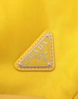 Pre-Loved Padded Nylon Triangle Sling Sling Bag Nylon with Silver Hardware, Yellow