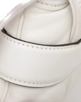 Pre-Loved Horsebit Chain Shoulder Bag Quilted Leather Small with Silver Hardware, White