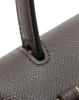 Pre-Loved Belt Bag Handbag Leather Micro with Gold Hardware, Gray