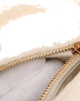 Pre-Loved Loulou Puffer Shoulder Bag Quilted Velvet Small with Aged Gold Hardware, Ivory Multicolor