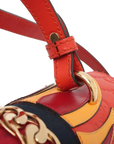 Pre-Loved Sylvie Handbag Monogram Leather Medium with Gold Hardware, Red