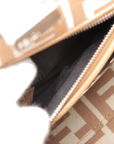 Pre-Loved Peekaboo Handbag Striped Canvas Mini with Silver Hardware, Brown and Beige