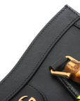 Pre-Loved Diana Bamboo Tote Leather Small with Gold Hardware, Black