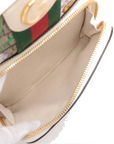 Pre-Loved Ophidia GG Flora Backpack Monogram Coated Canvas Small with Gold Hardware, Beige Ebony with Floral Multicolor
