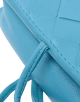 Pre-Loved Intrecciato Mini Crossbody Crossbody Bag Intrecciato Leather Mini, Light Blue