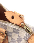 Pre-Loved Speedy Handbag Damier Coated Canvas 25 with Gold Hardware, Cream