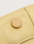 Pre-Loved Chain Cassette Shoulder Bag Intrecciato Leather with Gold Hardware, Pale Yellow