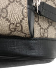 Pre-Loved GG Supreme Backpack GG Supreme Coated Canvas Small with Silver Hardware, Beige/Ebony