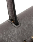 Pre-Loved Belt Bag Handbag Leather Micro with Gold Hardware, Gray