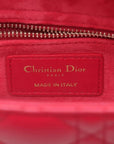Pre-Loved Lady Dior Handbag Cannage Leather Medium with Gold Hardware, Pink