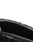 Pre-Loved Camera Bag Crossbody Bag Plaid Tweed Mini with Gold Hardware, Black and White