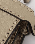 Pre-Loved Peekaboo Handbag Leather Mini with Silver Hardware, Gold