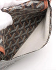 Pre-Loved Plumet Crossbody Bag Goyardine Chevron Coated Canvas with Silver Hardware, Black and Tan