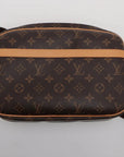 Pre-Loved Reporter PM Crossbody Bag Monogram Coated Canvas PM with Gold Hardware, Brown