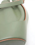 Pre-Loved Balloon Bucket Bag Leather Mini with Gold Hardware, Sage Green