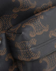 Pre-Loved Triomphe Backpack Triomphe Coated Canvas with Silver Hardware, Black and Brown