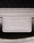 Pre-Loved Lady Dior Handbag Cannage Leather Large with Silver Hardware, Grey