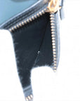 Pre-Loved Luggage Micro Tote Leather Micro with Gold Hardware, Light Blue, Teal Blue, and Black