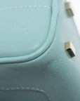 Pre-Loved Boston Handbag Microguccissima Leather Small with Gold Hardware, Light Blue