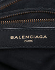 Pre-Loved Classic City Handbag Striped Leather Small with Aged Bronze Hardware, Black, White, Pink, Red