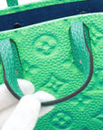 Pre-Loved Sac Plat Tote Monogram Leather XS with Silver Hardware, Green Blue Gradient