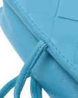 Pre-Loved Intrecciato Mini Crossbody Crossbody Bag Intrecciato Leather Mini, Light Blue