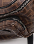 Pre-Loved FF Logo Belt Bag Belt Bag Coated Canvas with Silver Hardware, Brown