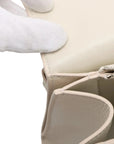 Pre-Loved Crush Sling Shoulder Bag Leather Small with Silver Hardware, Cream