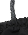 Pre-Loved Gaufre Tote Handbag Nylon with Gold Hardware, Black