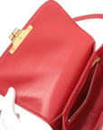 Pre-Loved Triomphe Shoulder Bag Leather Teen with Gold Hardware, Red