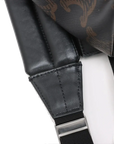 Pre-Loved Triomphe Backpack Triomphe Coated Canvas with Silver Hardware, Black and Brown