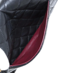 Pre-Loved Classic Double Flap Shoulder Bag Quilted Leather Medium with Gold Hardware, Black