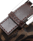 Pre-Loved Mamma Baguette Shoulder Bag Zucca Coated Canvas with Silver Hardware, Brown/Tobacco
