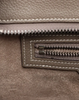 Pre-Loved Luggage Tote Leather Micro with Silver Hardware, Taupe