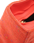 Pre-Loved Lady Dior Handbag Cannage Tweed Large with Gold Hardware, Red