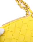 Pre-Loved Sardine Mini Shoulder Bag Intrecciato Leather Mini with Gold Hardware, Yellow