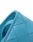 Pre-Loved Intrecciato Mini Crossbody Crossbody Bag Intrecciato Leather Mini, Light Blue