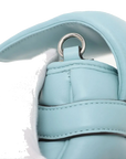 Pre-Loved Horsebit Chain Shoulder Bag Quilted Leather Small with Silver Hardware, Light Blue