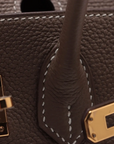 Pre-Loved Birkin Handbag Leather 25 with Gold Hardware, Etoupe