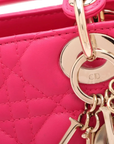Pre-Loved Lady Dior Handbag Cannage Leather Large with Gold Hardware, Pink