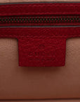 Pre-Loved Queen Margaret Handbag Monogram Coated Canvas Small with Aged Gold Hardware, Beige Ebony Red