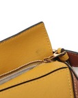 Pre-Loved Puzzle Handbag Leather Mini with Gold Hardware, Yellow, Tan, Cream