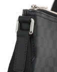 Pre-Loved Mick Crossbody Bag Damier Coated Canvas PM with Silver Hardware, Black / Graphite