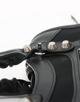 Pre-Loved Classic City Handbag Canvas Plain Mini with Silver Hardware, Black