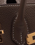 Pre-Loved Birkin Handbag Leather 25 with Gold Hardware, Etoupe
