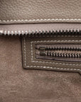 Pre-Loved Luggage Tote Leather Micro with Silver Hardware, Taupe