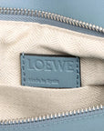 Pre-Loved Puzzle Handbag Leather Medium with Silver Hardware, Light Blue