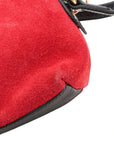 Pre-Loved Ophidia Crossbody Bag Suede Small with Gold Hardware, Red