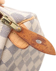 Pre-Loved Speedy Handbag Damier Coated Canvas 25 with Gold Hardware, Cream